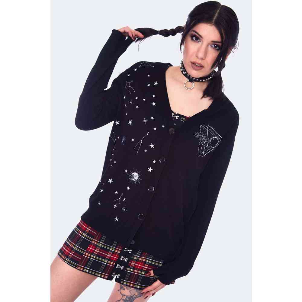 Jawbreaker - Starry Night Mittens Lange cardigan - XXL - Zwart